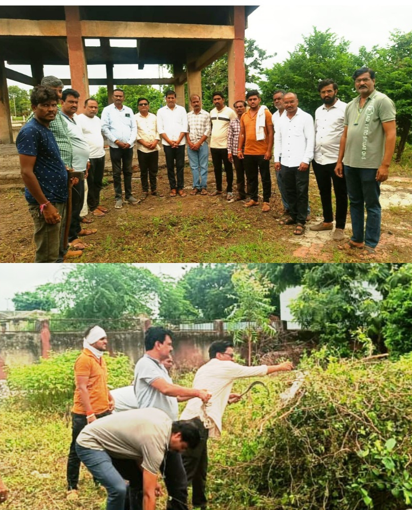 गणेशभाऊ गोतमारे यांच्या वाढदिवसा निमित्त स्मशान स्वच्छते चा राबविला अभिनव उपक्रम