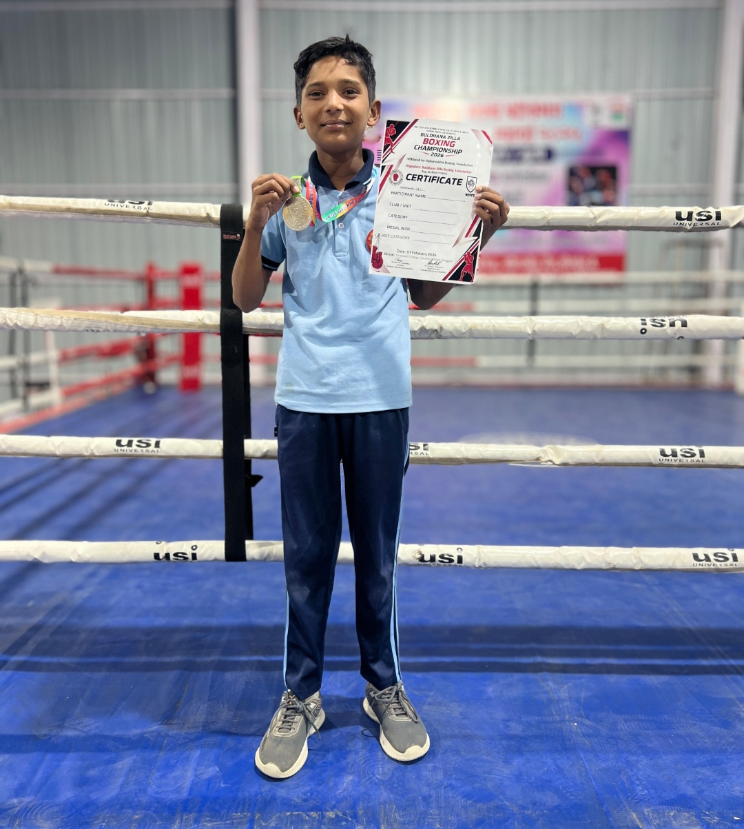 जिल्हा स्तरीय बॉक्सिंग स्पर्धेत मिर मुजाहीद अलीने पटकाविले रौप्य पदक